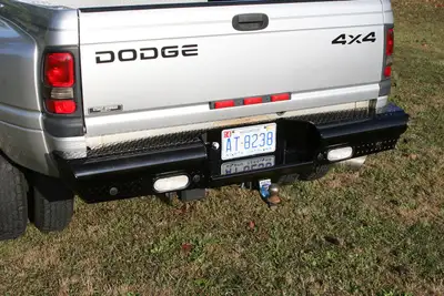 Fab Fours Black Steel Ranch Rear Bumper; 2 Stage Black Powder Coated;