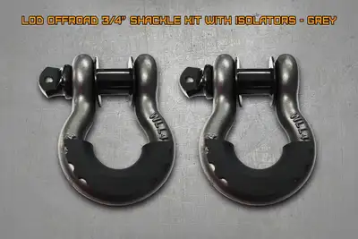 LoD Offroad LoD Offroad 3/4 in. Shackle Kit with Isolators - Grey