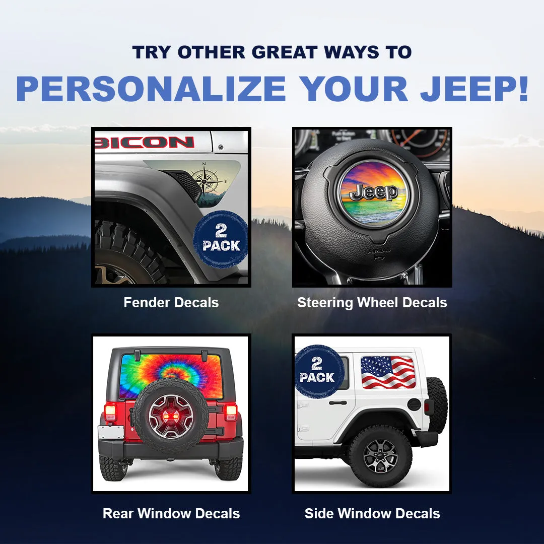 Blue Jeep Fender Emblem Overlay Vinyl Decals 2pk product image