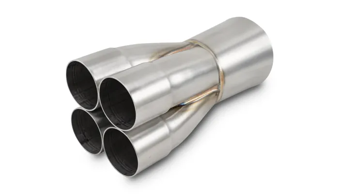 4-1 Merge Collector; 2.125 in. Inlet I.D.; 3.5 in. Merge O.D.; 4 in. Outlet O.D.; 9.875 in. Overall Length; product image