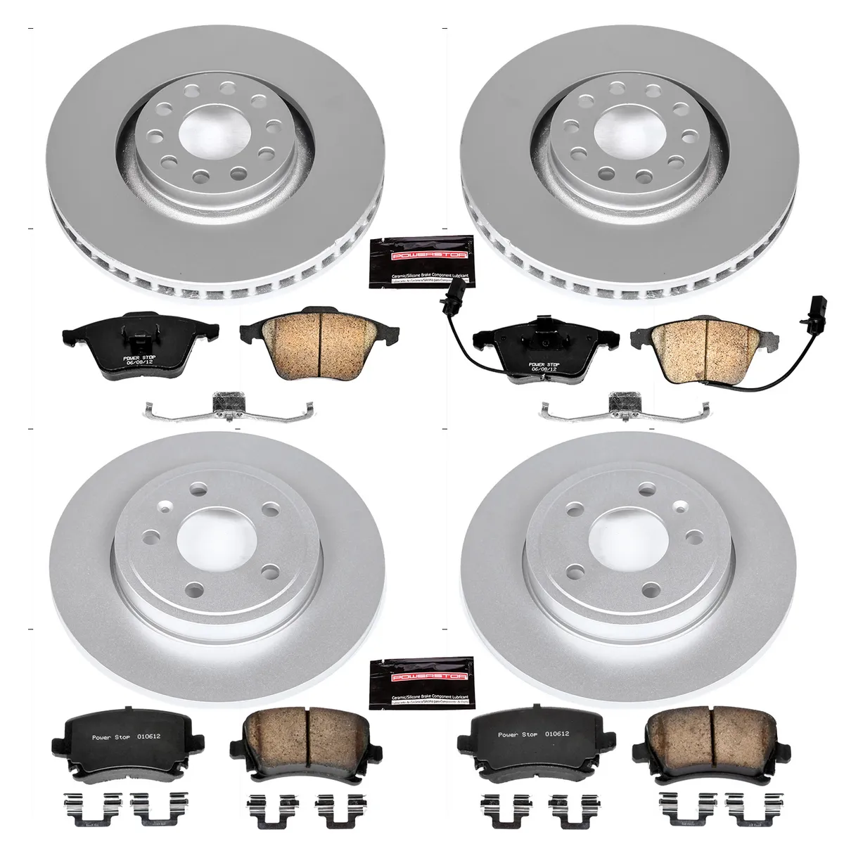 Z23 Sport Geomet Coated Rotor Kit For European Vehicles: Genuine Geomet Fully Coated Rotors; Carbon-Fiber Ceramic Pads W/Hardware product image