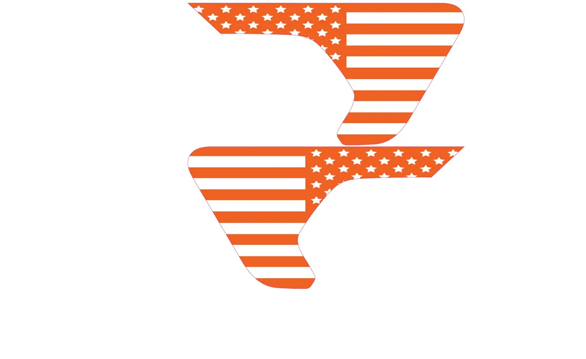 White and Orange Flag 2pc Vinyl Fender Decal product image