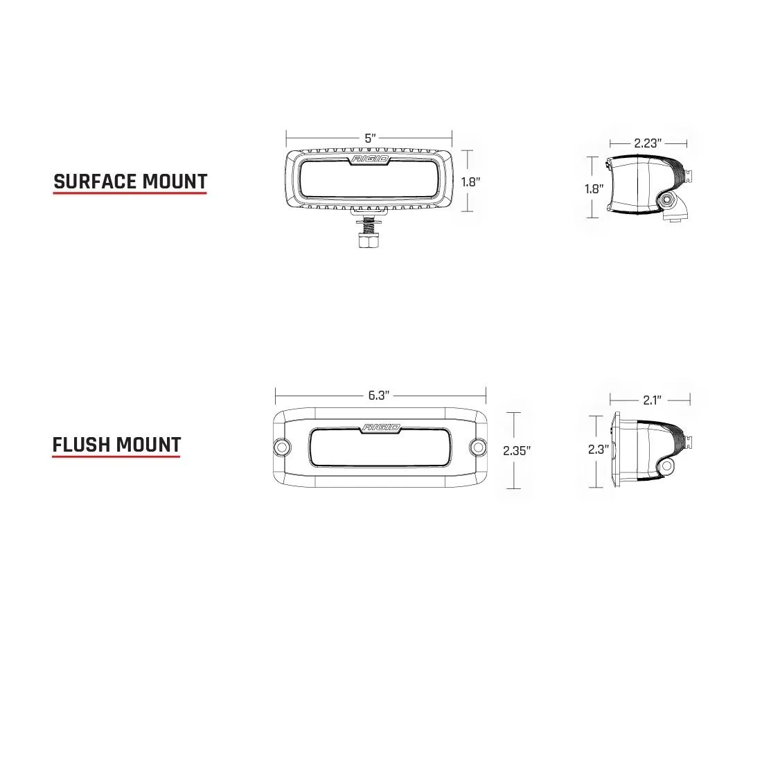 RIGID Industries 914313 SR-Q Series PRO, Driving Optic, Surface Mount, Black Housing, Single product image