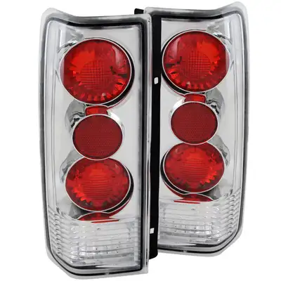 ANZO USA Tail Light Assembly; Clear Lens; Chrome Housing; G2; Pair;