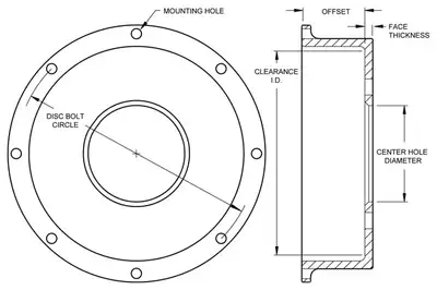 Wilwood Brakes Wilwood HATDRAG8x7.00 BC1.71 OFFSETSMALL