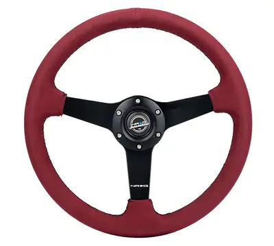NRG Innovations Steering Wheel 350mm 1.5 in Dish Black Alcantara