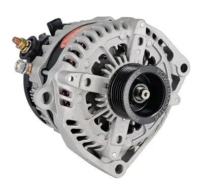 Power Master Alternator; Denso; 245 Amp; 6 Groove Pulley; 2 Pin OE Hookup; FR-L Voltage Regulator; Hairpin Upgrade; Natural Finish;