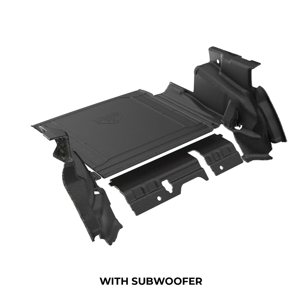 18-23 JLU 4DR cargo set cargo mat closeout wheelhouse covers WITH subwoofer mesa smoke product image