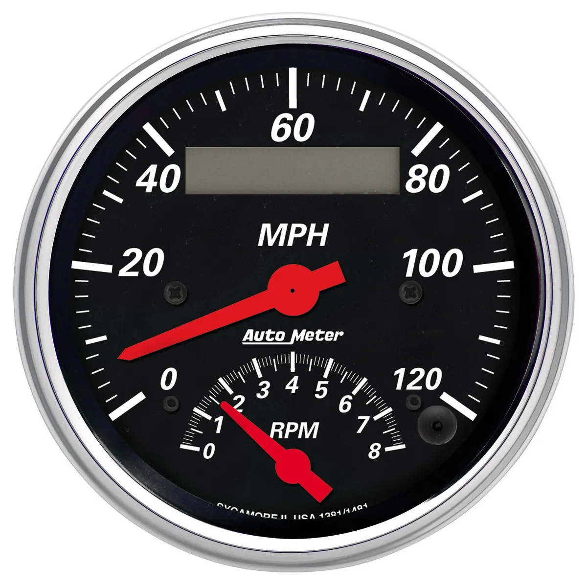 Gauge, Tach/Speedo, 3 3/8", 120mph & 8k RPM, Elec. Program., Designer Blk product image