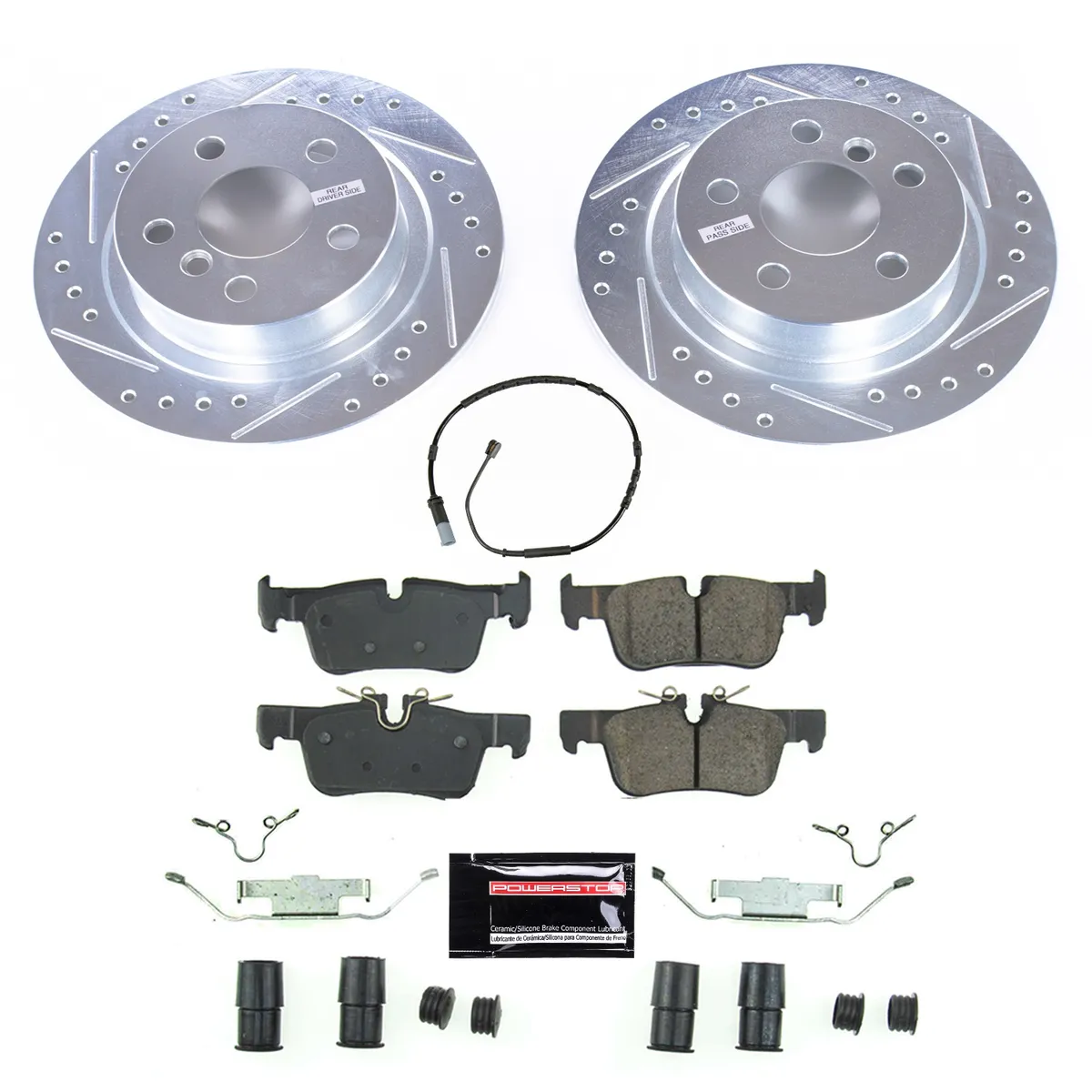 Z23 Evolution Sport Upgrade Kit: Drilled/Slotted Rotors; Carbon-Fiber Ceramic Pads W/Hardware; Pad Sensors product image