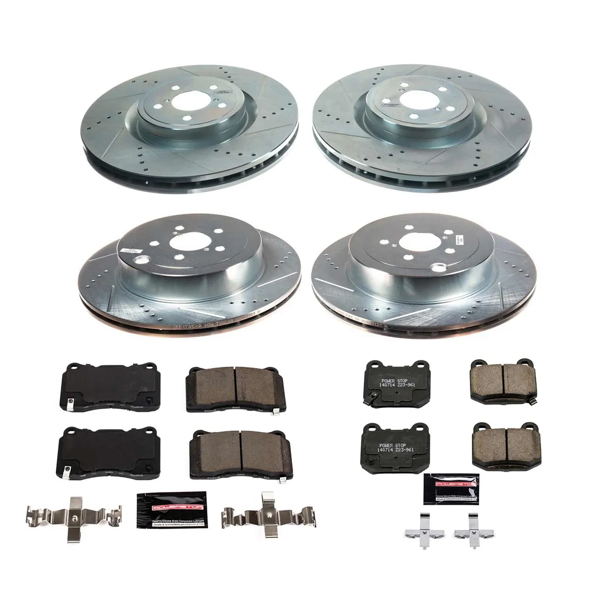 Z23 Evolution Sport Upgrade Kit: Drilled/Slotted Rotors; Carbon-Fiber Ceramic Pads W/Hardware product image