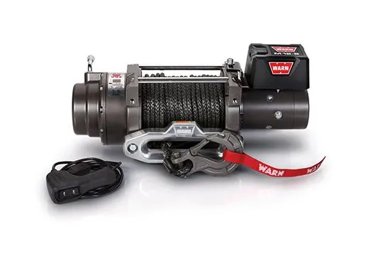 WARN - Vehicle Mounted; Vehicle Recovery Winch; 12 Volt Electric; 12000 Pound Line Pull Capacity; 100 Foot Spydura Synthetic Rope; Hawse Fairlead; Wired Remo product image