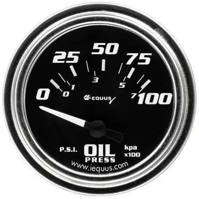 Equus 2.0 Dia Oil Pressure Gauge Chrome 0-100psi