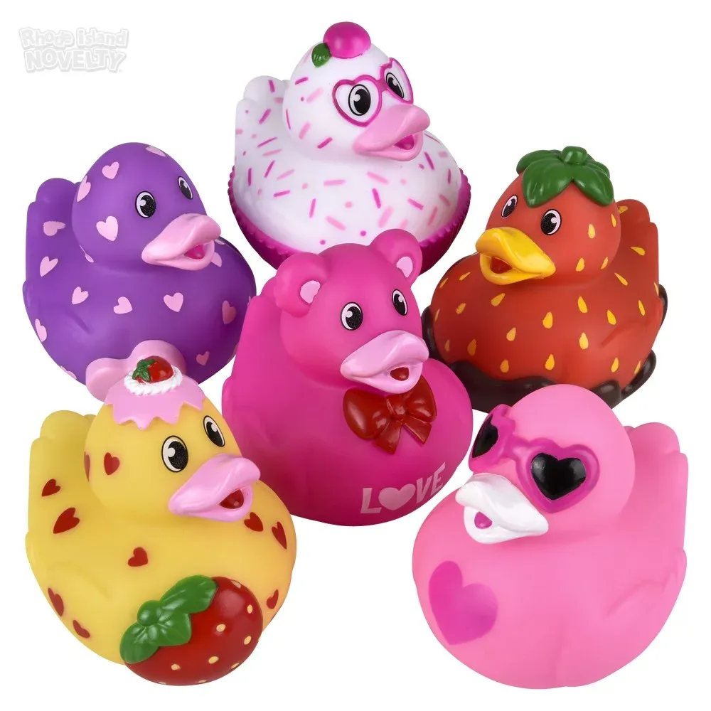 3.5\" Valentine's Rubber Duck Assortment 12ct product image