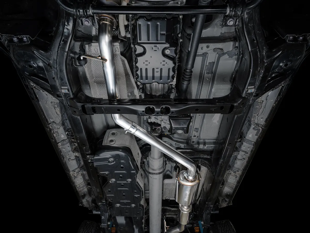 AWE 0FG Exhaust for 4th Gen Toyota Tacoma - Dual Chrome Silver Tips product image