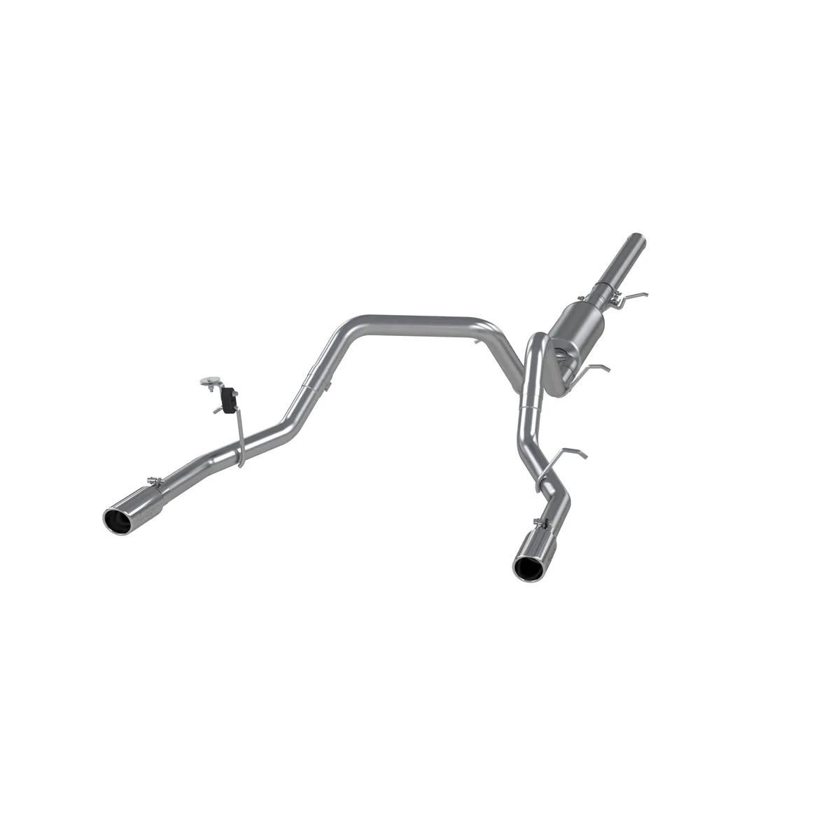 Armor Lite Cat Back Exhaust System; 3 in.; Incl. Ext. Pipe/Mid Pipe/Muffler/Over Axle Pipes/Tailpipes/Hardware/3.5 in. OD Tips; Dual Split Rear Exit; Aluminized; product image