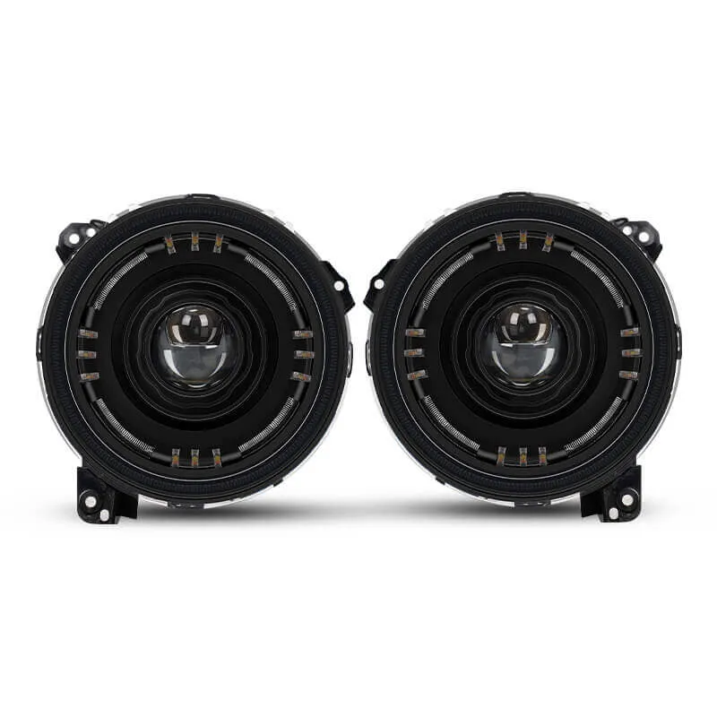 "High-Output 9"" 80W LED Halo Headlights with DRL for 2018+ Jeep Wrangler JL JT" product image