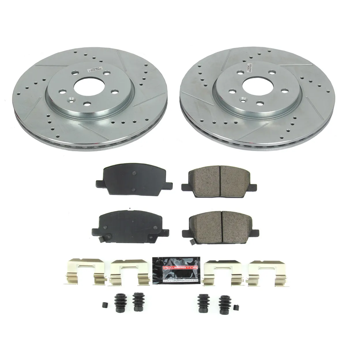 Z23 Evolution Sport Upgrade Kit: Drilled/Slotted Rotors; Carbon-Fiber Ceramic Pads W/Hardware product image