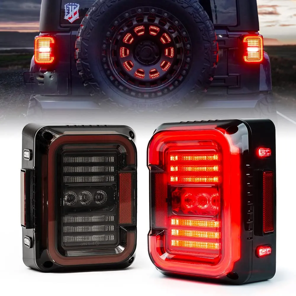 Xprite Xprite Jeep Wrangler JK LED Tail Lights 07-18 – Plug & Play Rear Brake, Turn Signal | Inspire Series