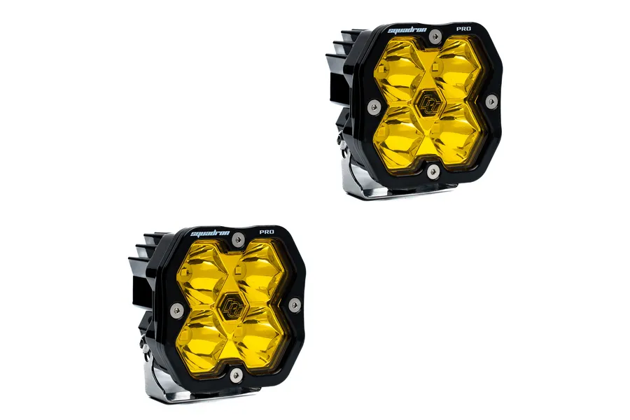 Squadron 2.0 Pro Black LED Auxiliary Light Pod Pair (No Harness) Universal Baja Amber Spot Baja Designs product image
