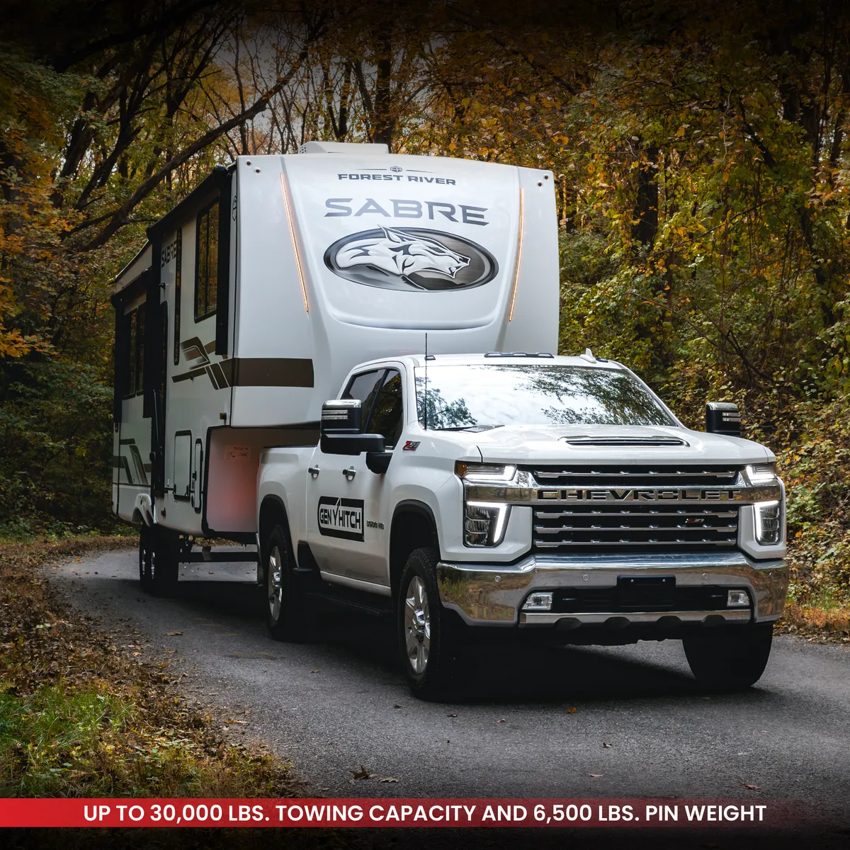 GEN-Y NOMAD - Static Fifth Wheel to Gooseneck - 2 5/16 Coupler - 6.5K TW 30K Overall Towing - Texture Black - Fits Rhino Frames GH-8102 product image