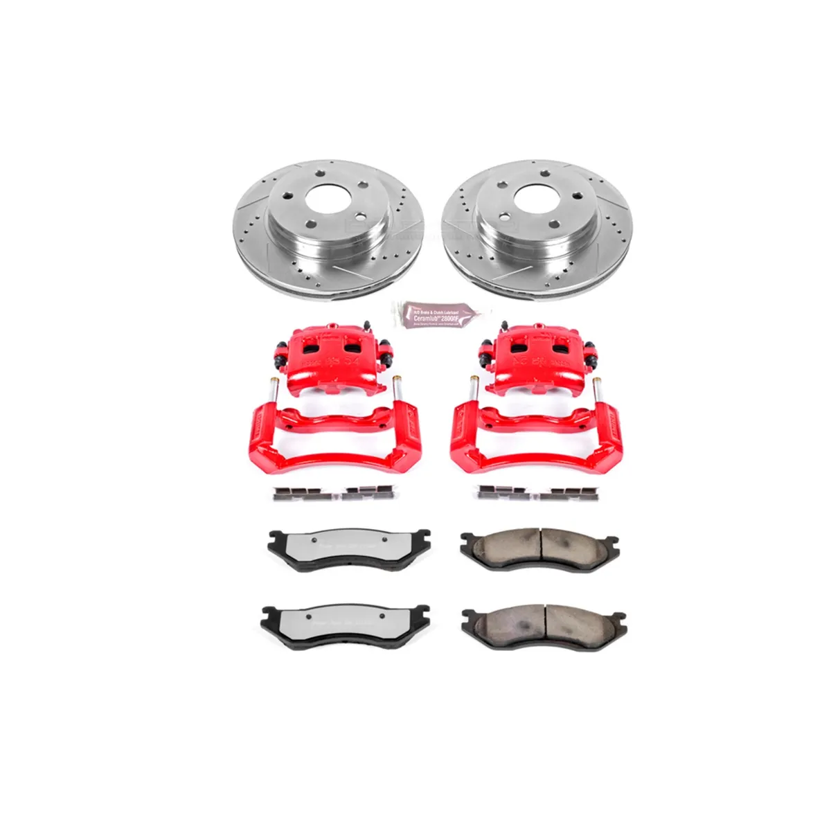 Z36 Truck/Tow Upgrade Kit: Drilled/Slotted Rotors; Carbon-Fiber Ceramic Pads; Powder Coated Calipers product image