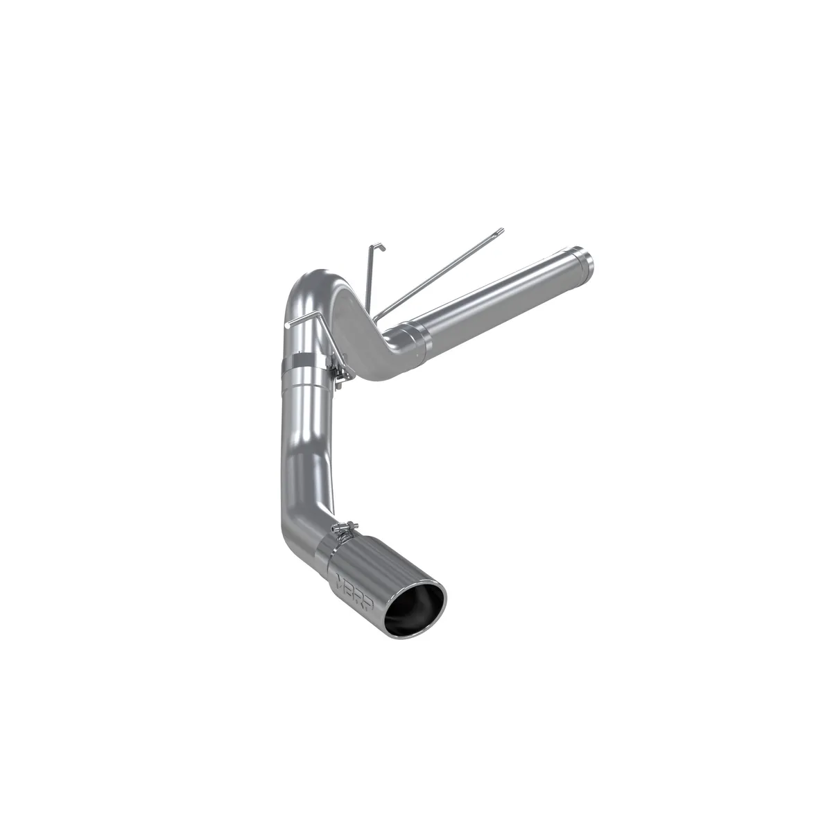 Armor Plus Filter Back Exhaust System; 4 in.; Incl. Ext. Pipe/Over Axle Tailpipe/Hardware/5 in. OD Tip; Single Side Exit; T409 Stainless Steel; product image