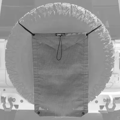 Bartact Spare Tire Trash Bag & Pet Divider Pat Pend for Jeep Wrangler, Gladiator, & Ford Bronco Bartact - White / Mesh