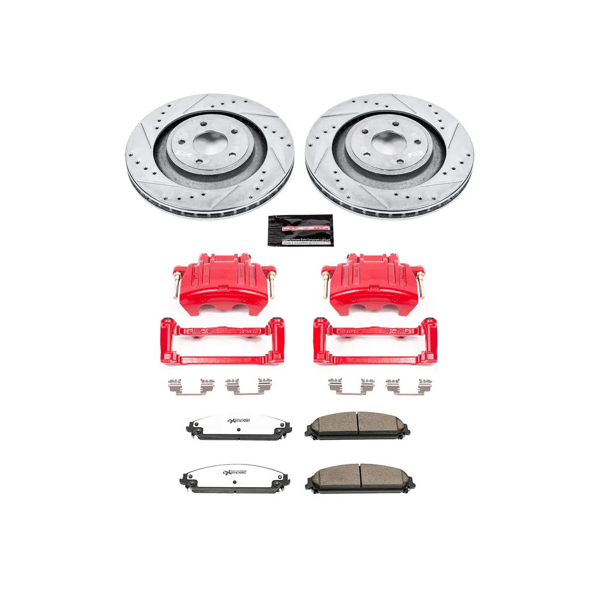 Z26 Street Warrior Upgrade Kit: Drilled/Slotted Rotors; Carbon-Fiber Ceramic Pads; Powder Coated Calipers product image