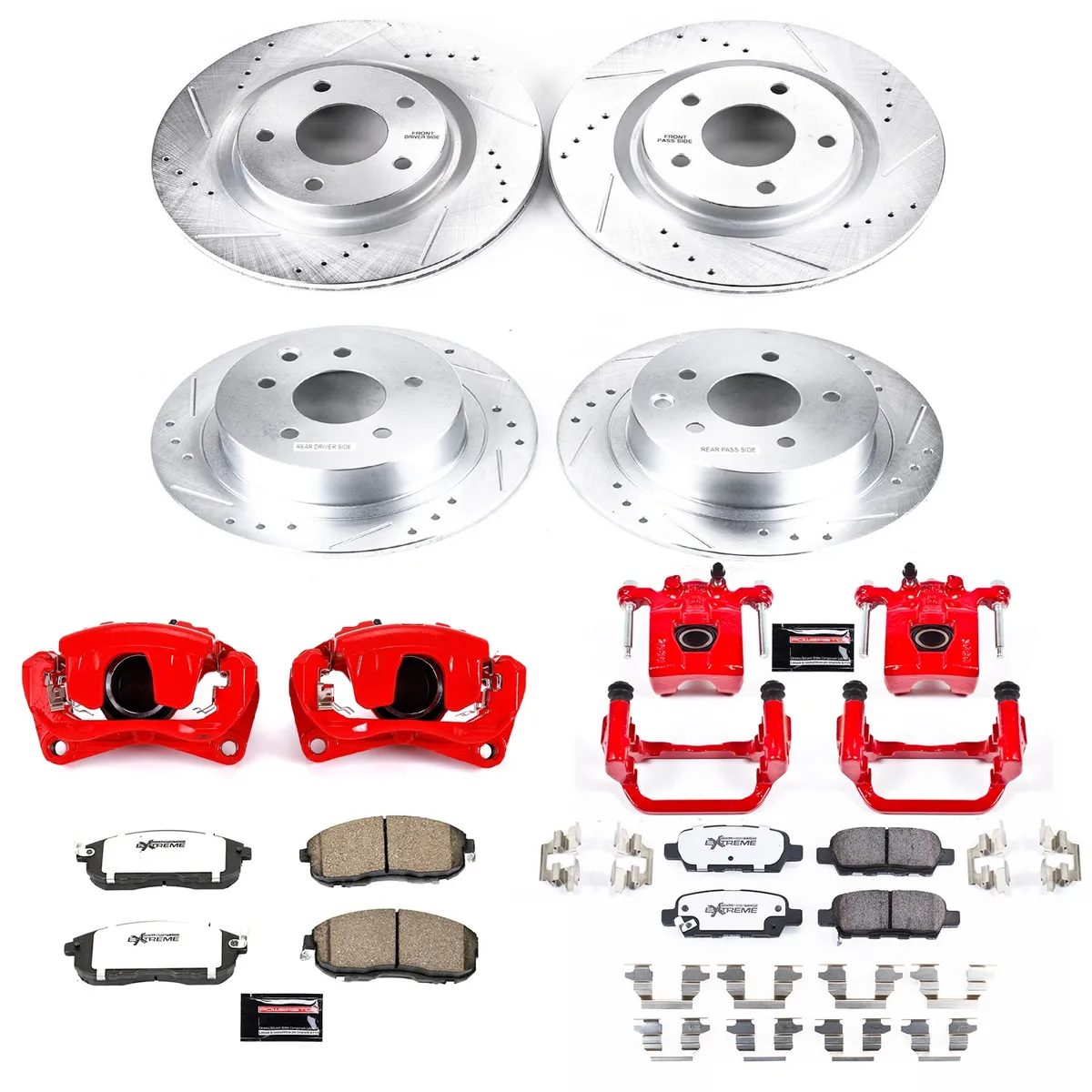 Z26 Street Warrior Upgrade Kit: Drilled/Slotted Rotors; Carbon-Fiber Ceramic Pads; Powder Coated Calipers product image