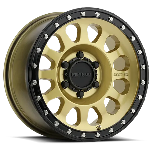 Aluminum Wheels 17x8.5 MR315 Bolt Pattern 6 On 135 Offset 0 Lip Size 1.65 Gold GD Black Street Loc Method product image