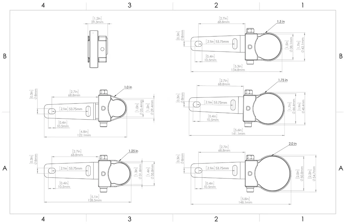 Diode Dynamics - Stage Series 1.75 inch Roll Bar Mount Kit (one) product image