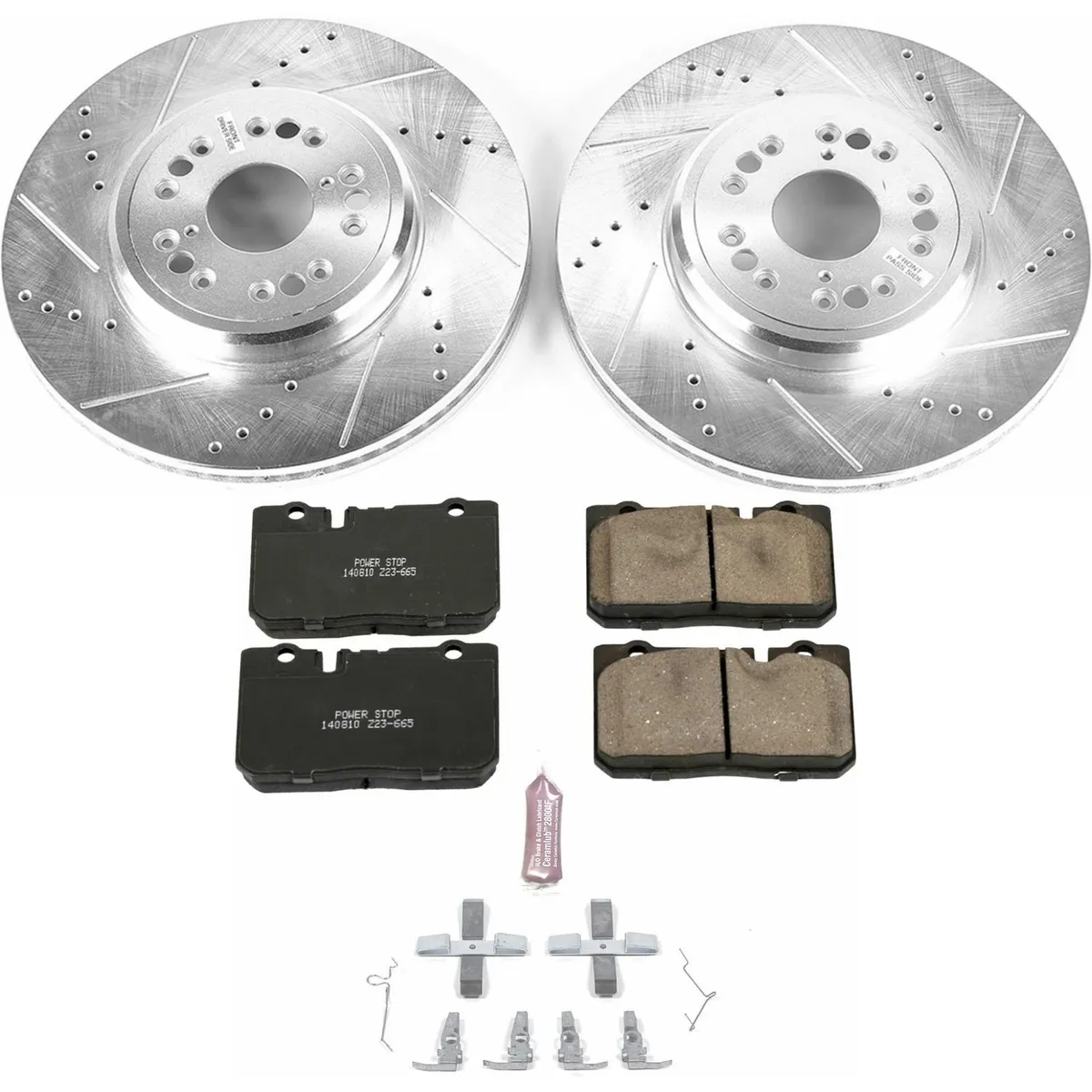 Z23 Evolution Sport Upgrade Kit: Drilled/Slotted Rotors; Carbon-Fiber Ceramic Pads W/Hardware; Pad Sensors product image