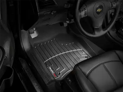 Weathertech 2008 + Chevrolet Malibu Black Front FloorLiner Fits Models with 2 retention hooks on drivers side / 2008 + Saturn Aura Black Front FloorLiner Fits Models with 2 retention hooks on drivers side