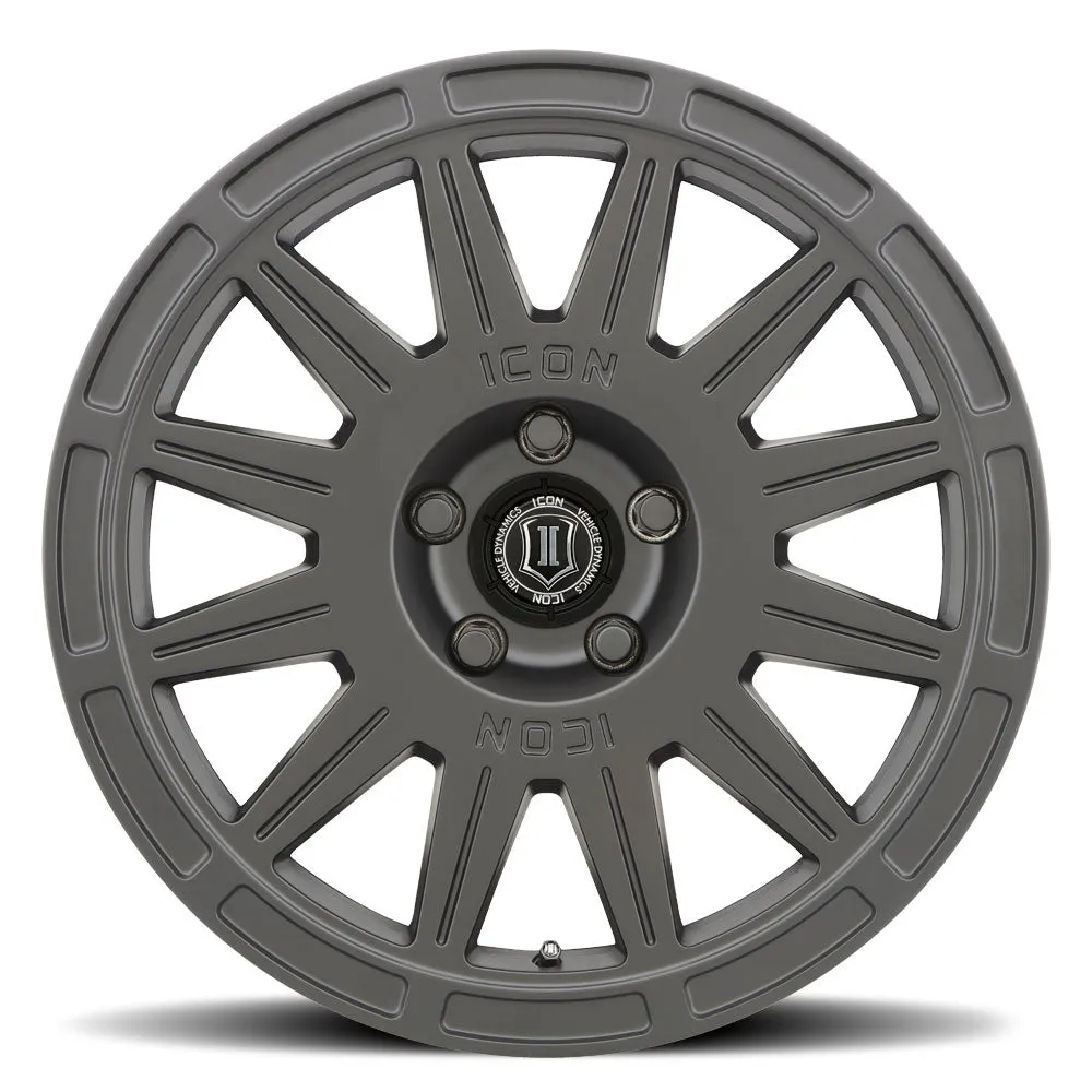 ICON Alloys Ricochet, Satin Black, 15 x 7 / 5 x 100, 15mm Offset, 4.6" BS product image