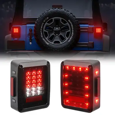LED Factory Mart Classic LED Tail Lights For Jeep Wrangler JK JKU 2007 - 2018