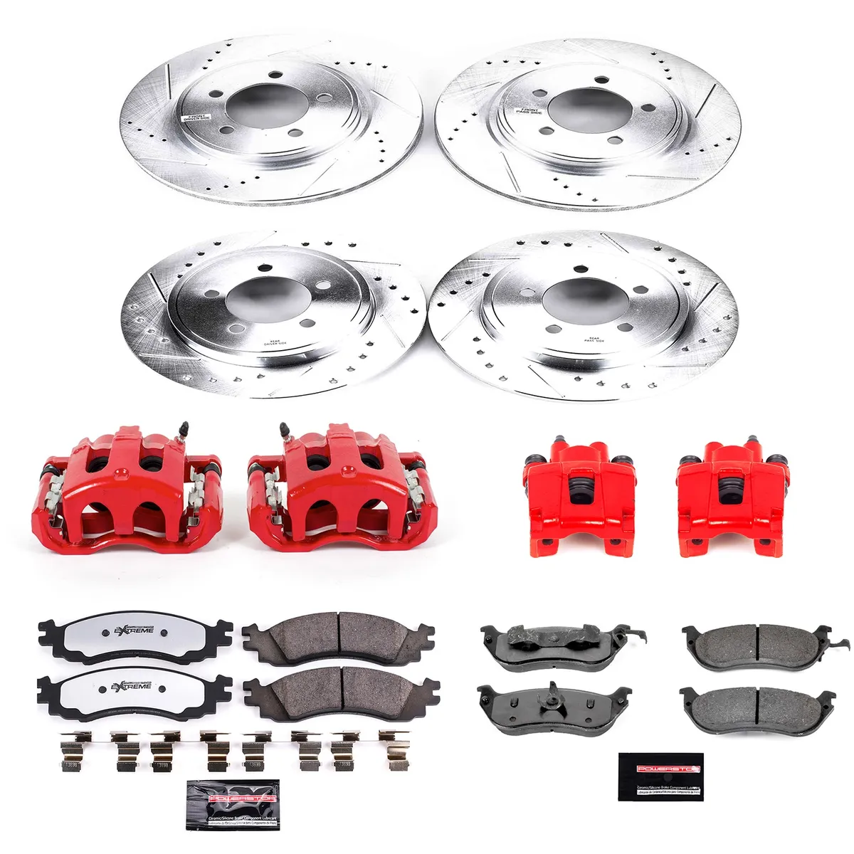Z36 Truck/Tow Upgrade Kit: Drilled/Slotted Rotors; Carbon-Fiber Ceramic Pads; Powder Coated Calipers product image