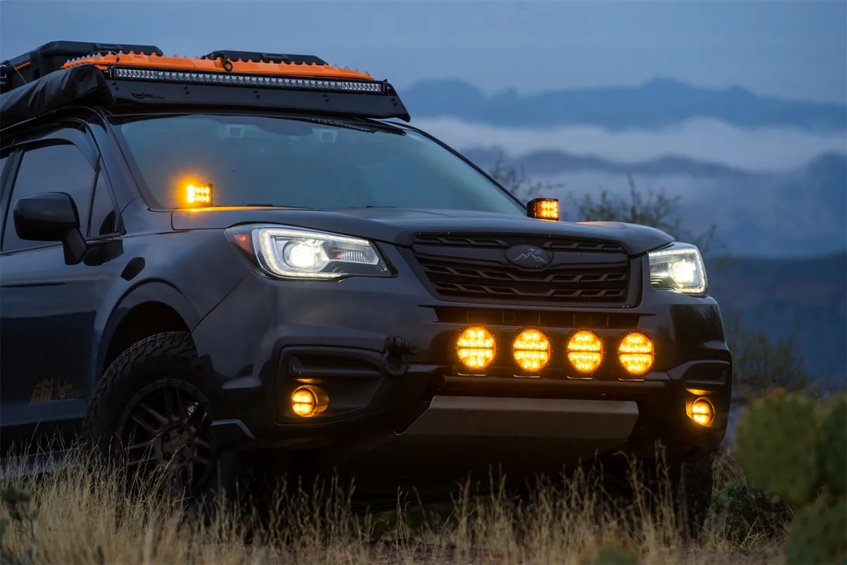 360-Series LED Off-Road Light; 6 in.; Spot Beam; w/Amber Pro Lens; Pair; product image