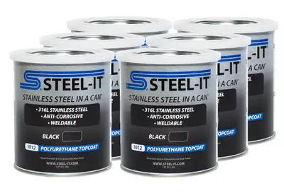 STEEL-IT Black Polyurethane Case 6 x 1 Quart