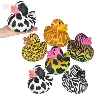 No Brand Big Animal Print Rubber Duckies 6\"