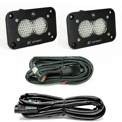 Baja Designs LED Work Light Clear Lens Work/Scene Pattern Flush Mount Kit S2 Sport Baja Designs