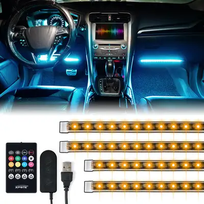 Xprite RGB LED Interior USB Car Light Set 4pc | Celestial Series