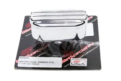 Billet Specialties Billet Breather Oval Ribbed 1-1/4in VC Hole
