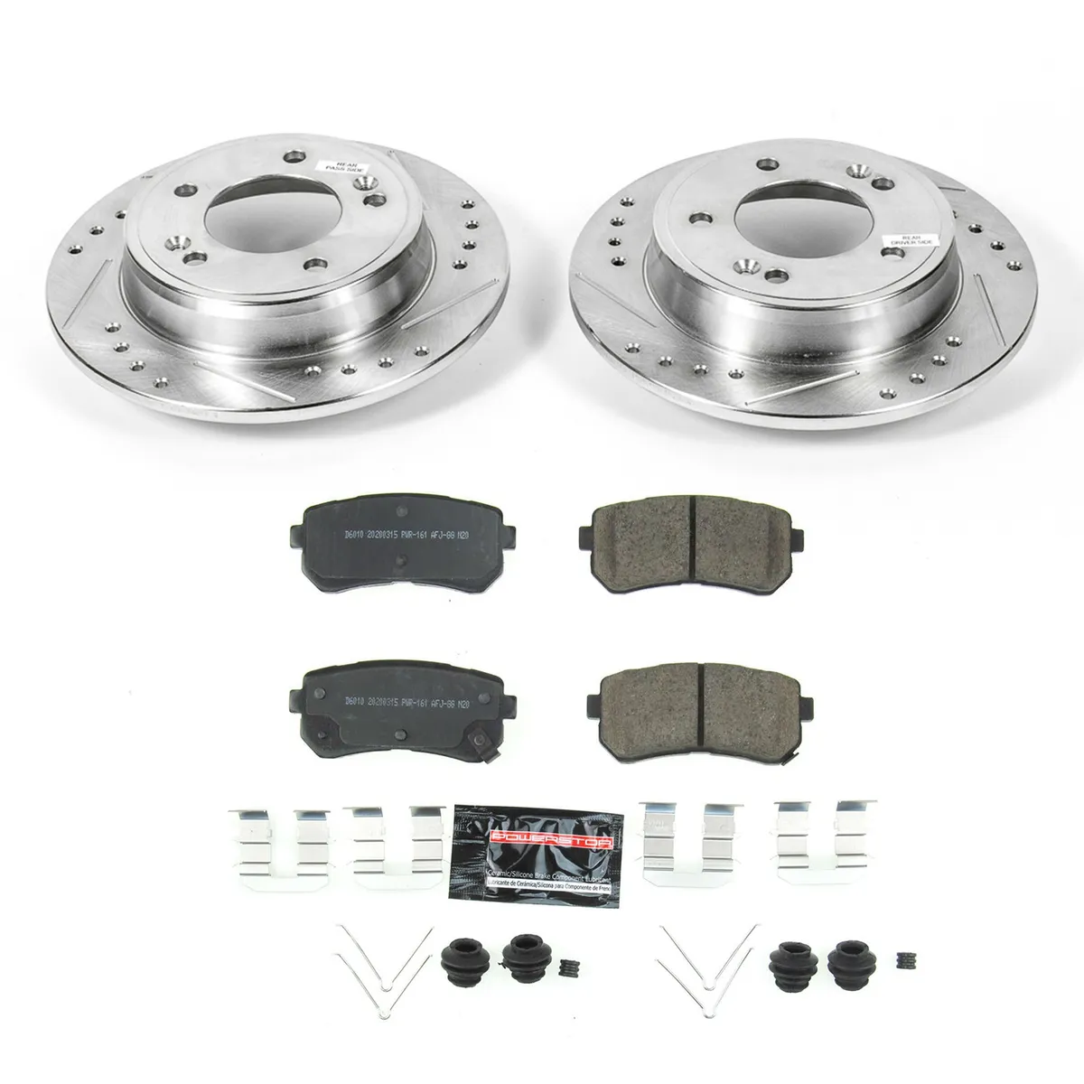 Z23 Evolution Sport Upgrade Kit: Drilled/Slotted Rotors; Carbon-Fiber Ceramic Pads W/Hardware product image