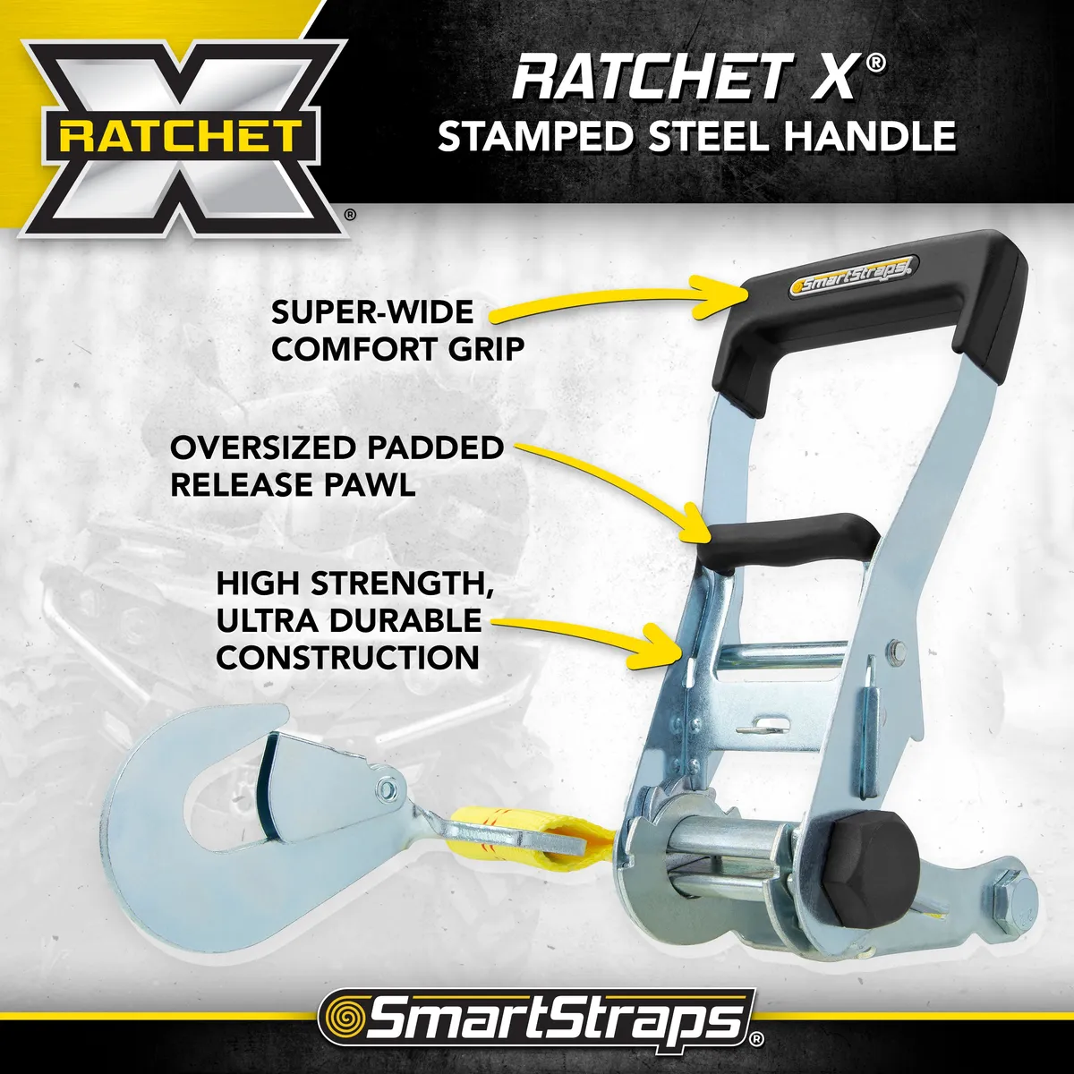 14ft 5000lb Ratchetx Ratchet Tie Down 2 pk Yellow product image