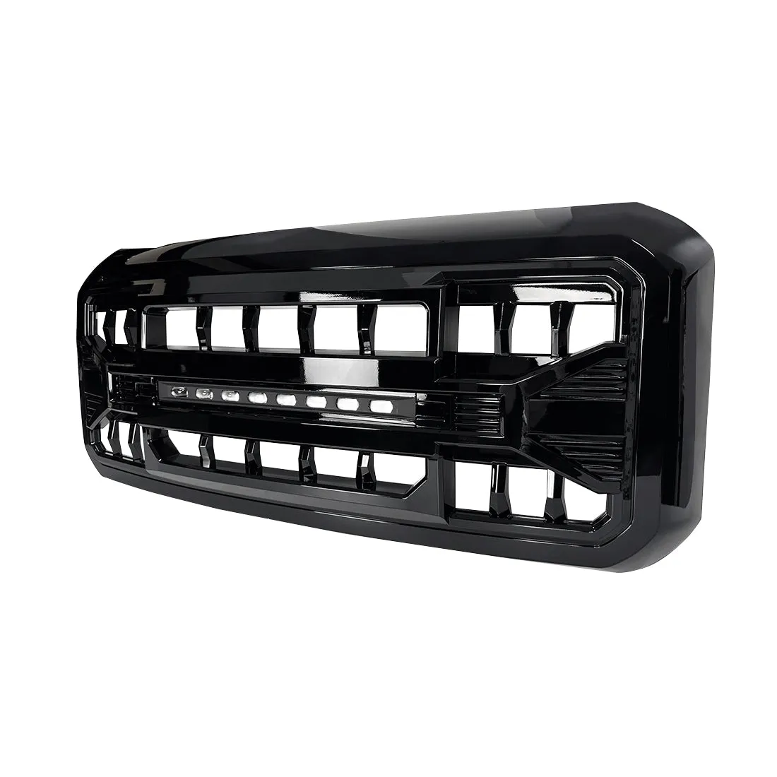 Armor Grille W/ Off-Road Lights - Glossy Black For 2011-2016 Ford F250/ 350/ 450/ 550 Super Duty product image