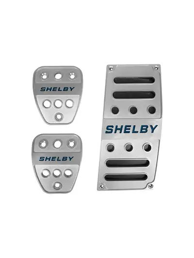 Drake Muscle Pedal Covers; Incl. Accelerator/Brake/Clutch Cover; Shelby Logo;