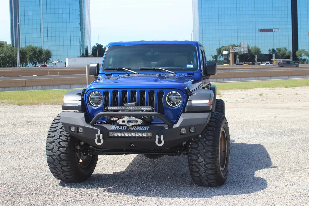 Stealth Front Full Width Winch Bumper Sheet Metal Pre-Runner Guard | Rubicon Only - Texture Black 2018-2025 Jeep JL JLU JT product image