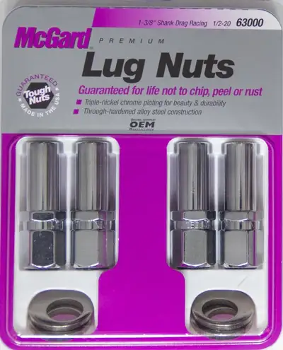 McGard Hex Lug Nut 1/220 Drag Racing Offst Washer Xlng 1.365 in Shk 13/16 Hex 2.47