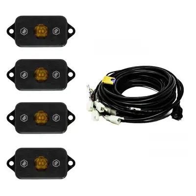 Baja Designs 4 Piece Rock Light Kit Universal Amber Baja Designs